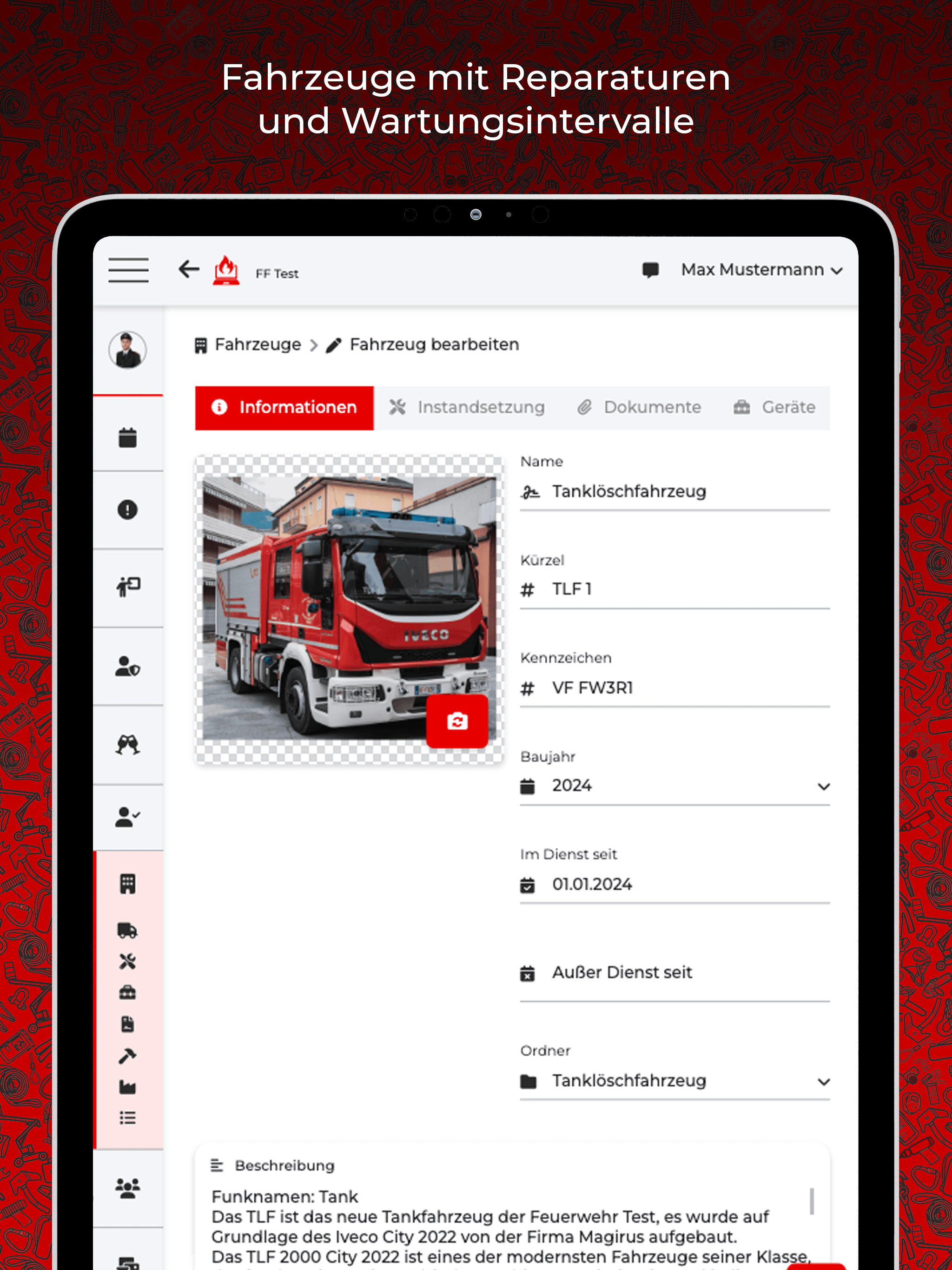FF Manager Screenshots IPad DE Fahrzeuge