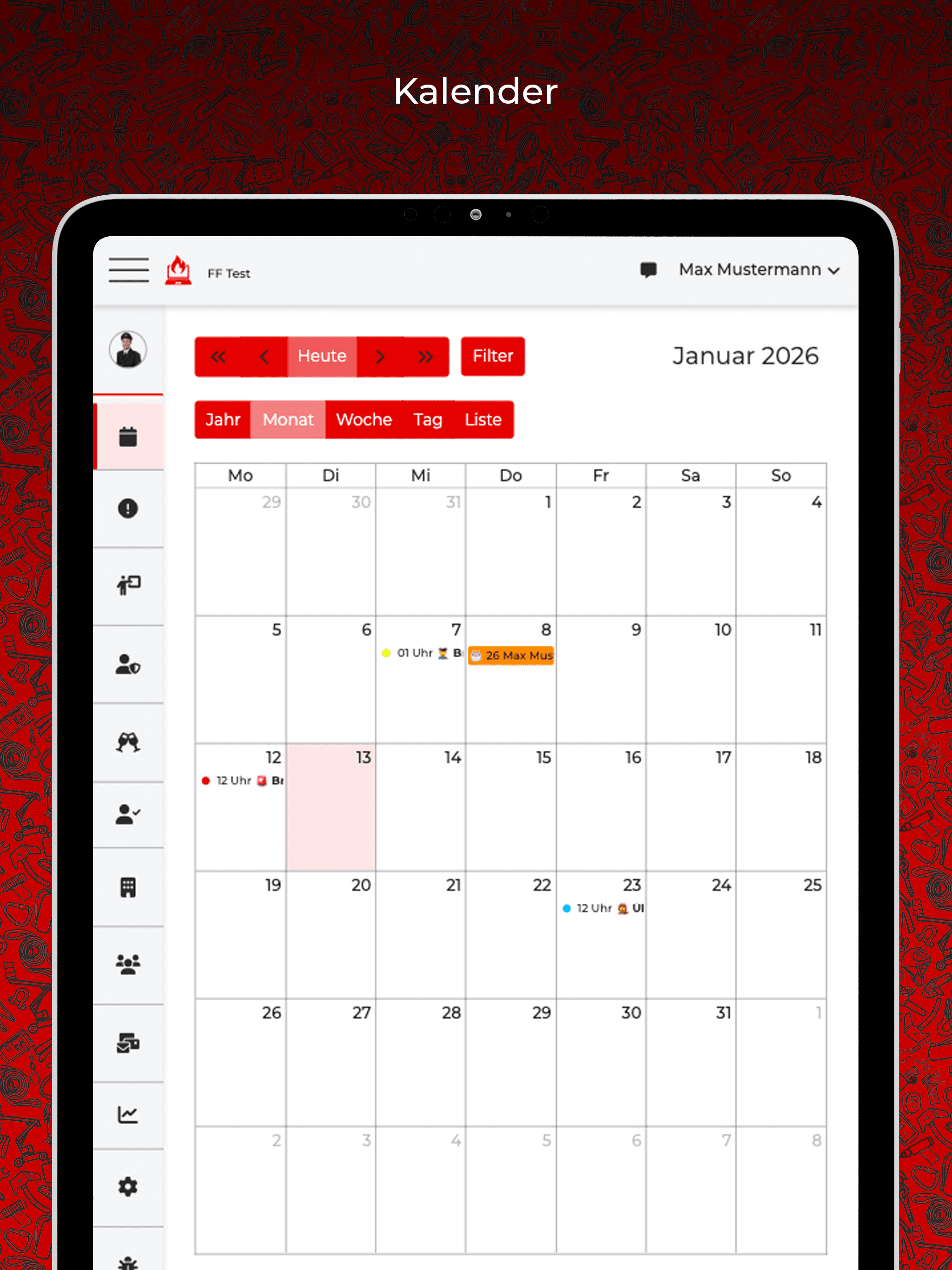 FF Manager Screenshots IPad DE Kalender