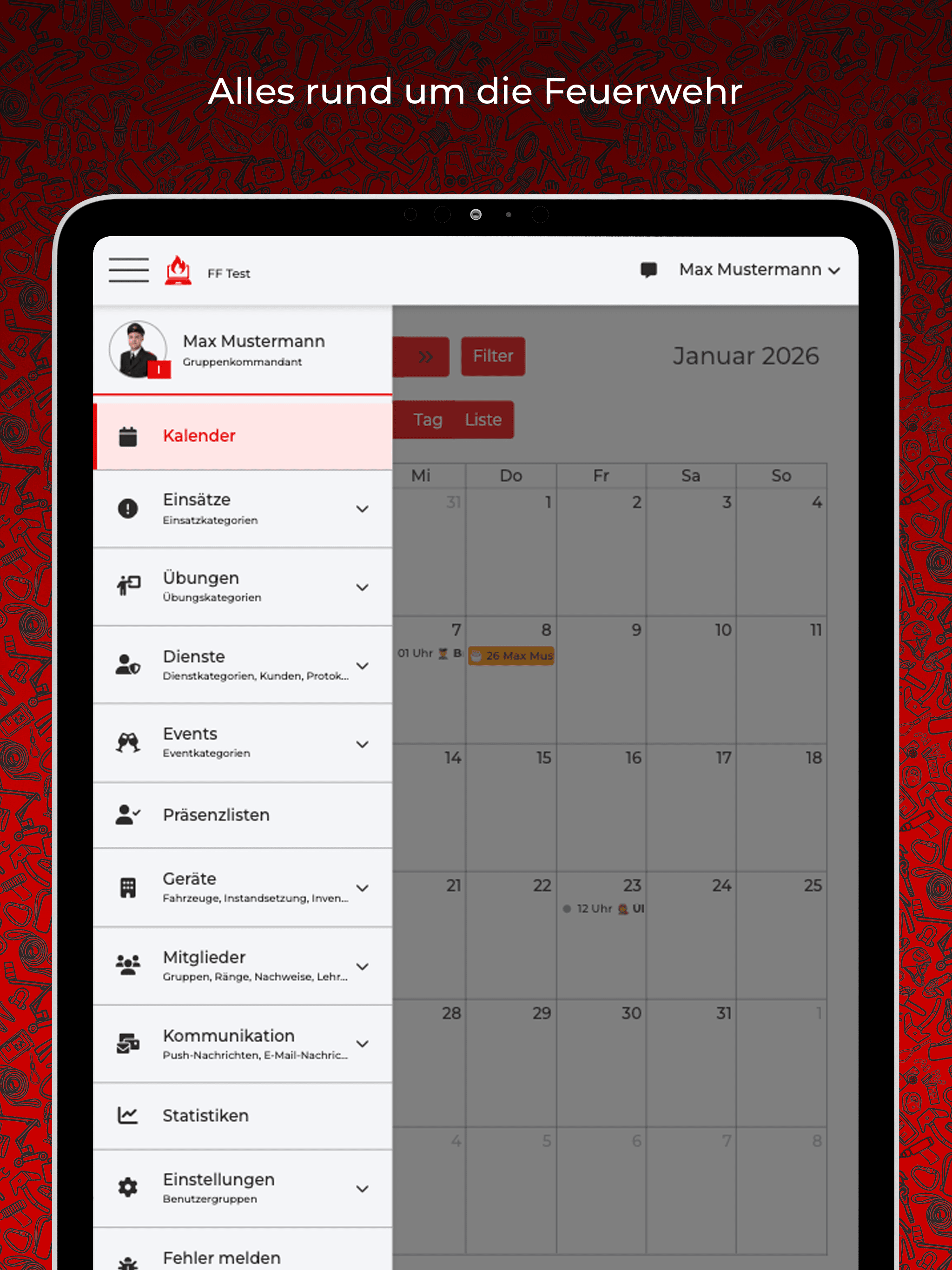 FF Manager Screenshots IPad DE Menü