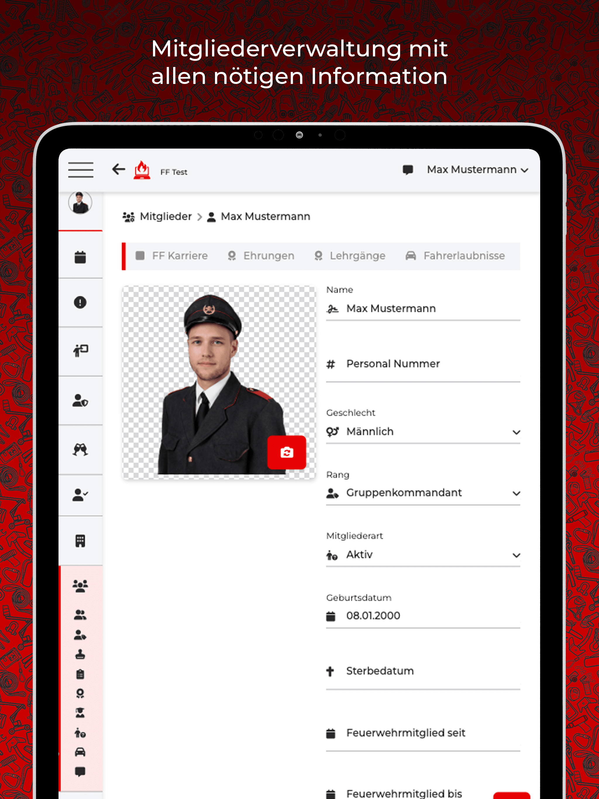 FF Manager Screenshots IPad DE Mitglieder