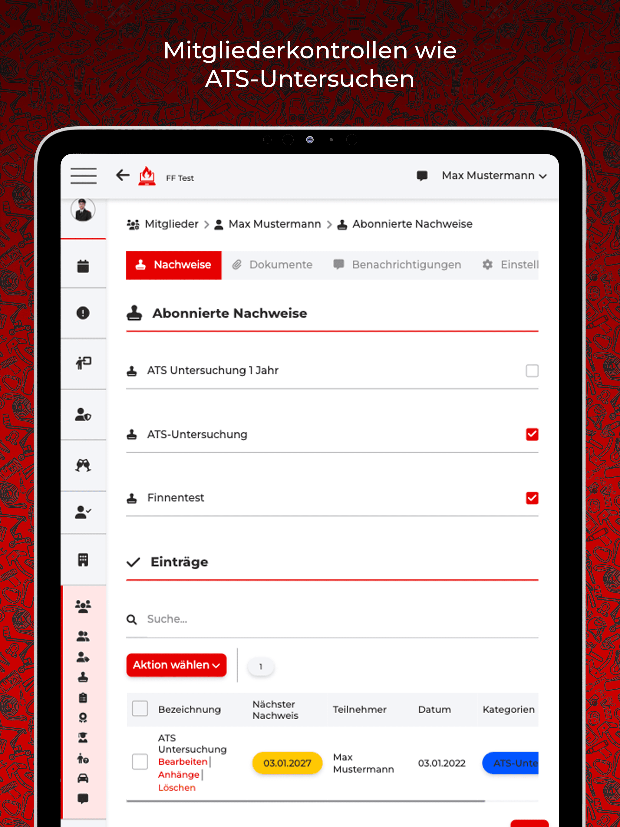 FF Manager Screenshots IPad DE Nachweise