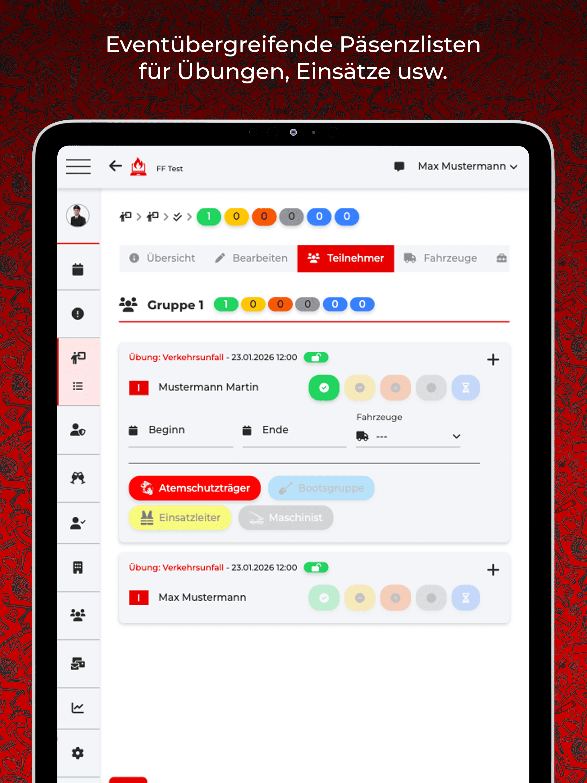 FF Manager Screenshots IPad DE Präsnezlisten